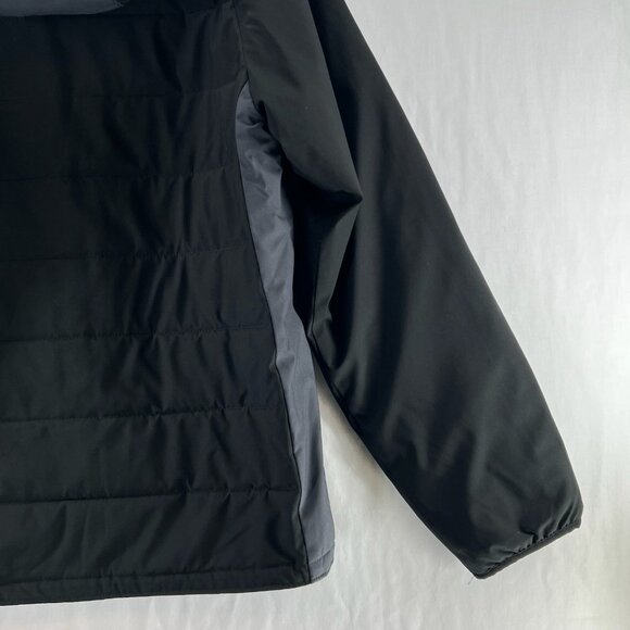 Abercrombie & Fitch Hooded Puffer Jacket Men Sz M Full Zip Colorblock Gray Black - Picture 9 of 15